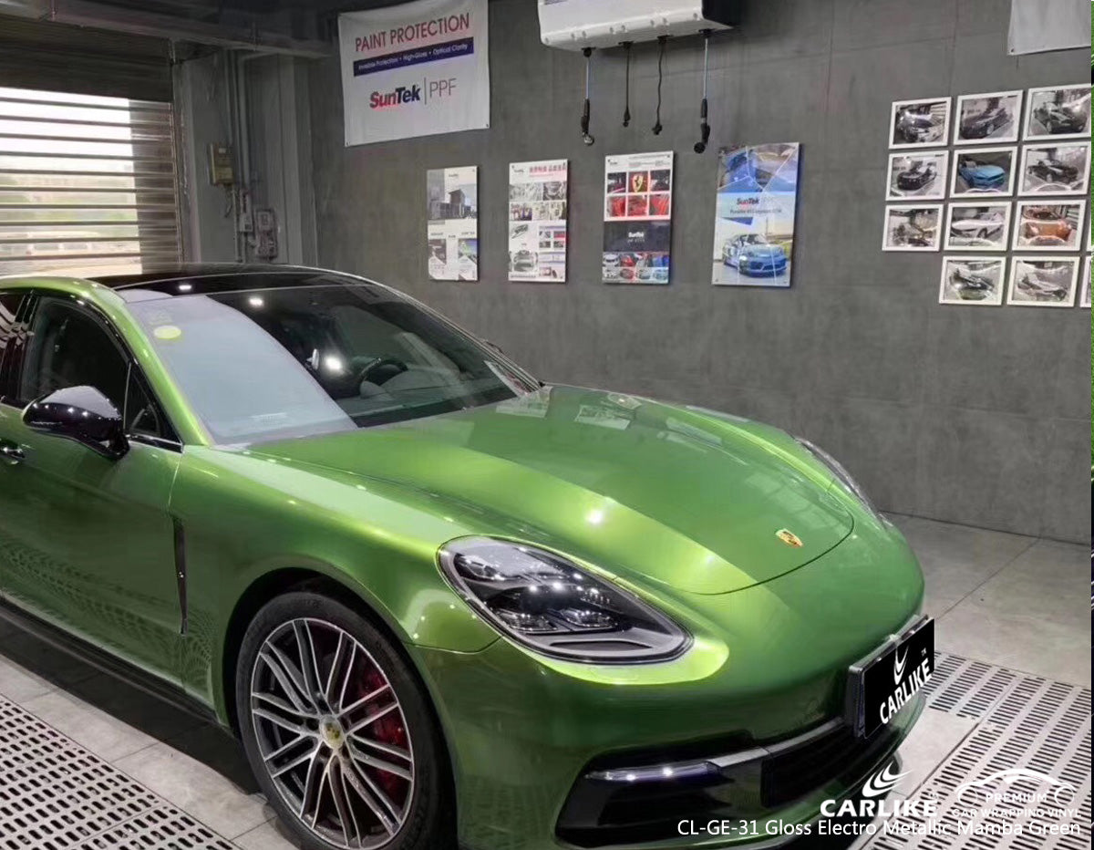 CARLIKE CL-GE-31 gloss electro metallic mamba green vinyl wrapping car Turkey