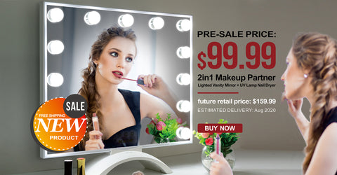 LED makeup mirror with UV Lamp Nail Dryer