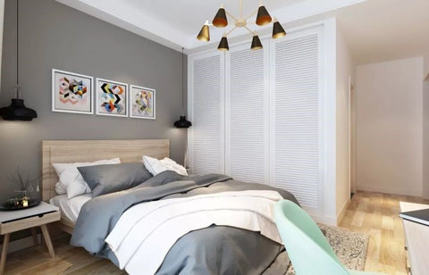 Lighting highlights geometric lines