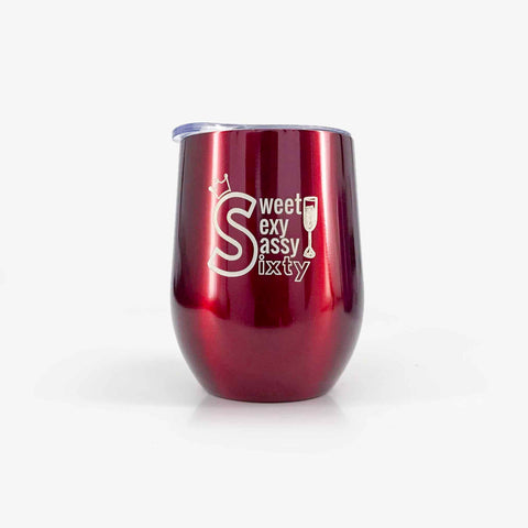 60th Birthday Stainless Steel Wine Tumbler