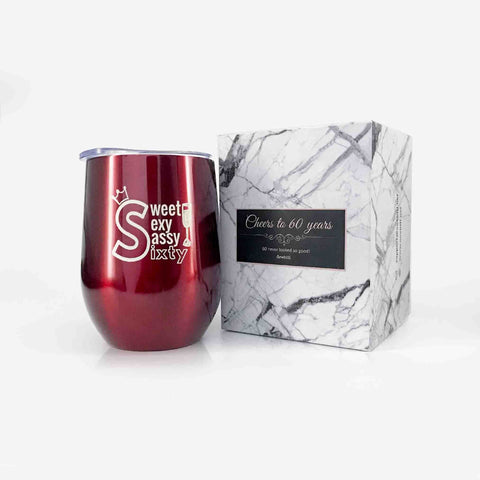 60th birthday wine glass