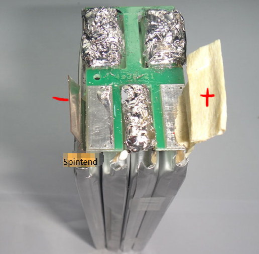 finished welding the 4 cells in plate