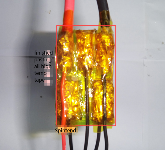 Finished pasting all sides of cell with high temp tape