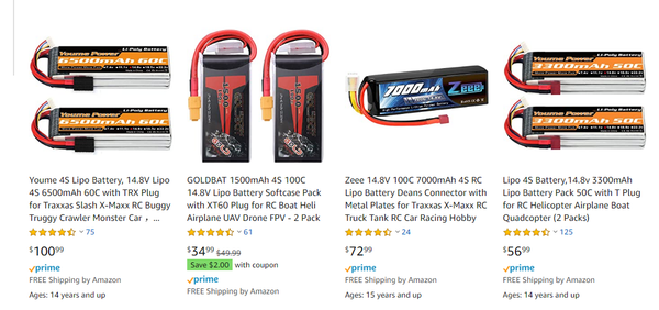 different brand of battery pack in Amazon