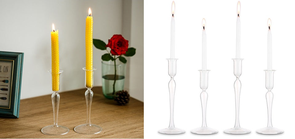Glass Candlestick Holder