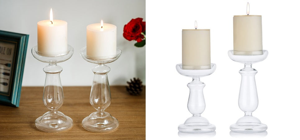 Glass Gourd-shaped pillar holder