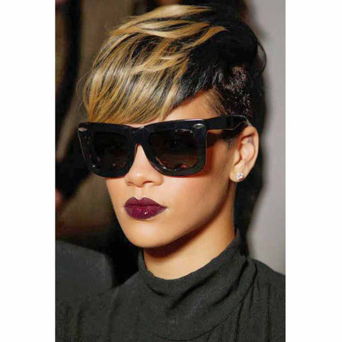 black with highlight pixie cut for black women