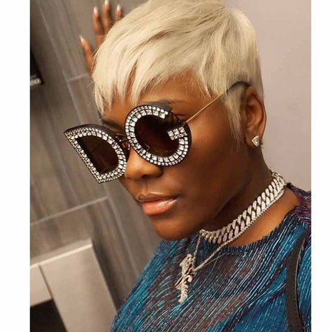 cool blonde pixie cut for black women