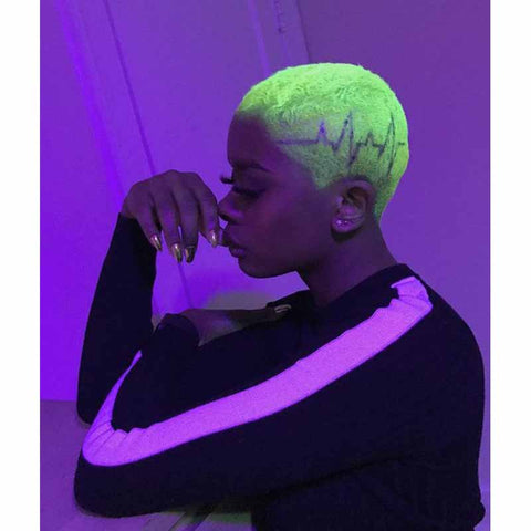 green pixie cut for african american