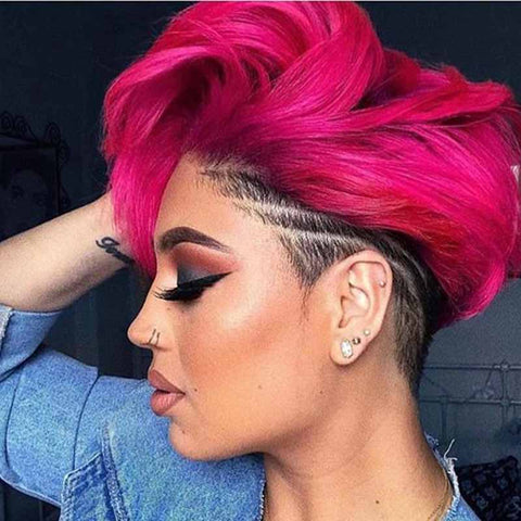 pink wave pixie cut for black women