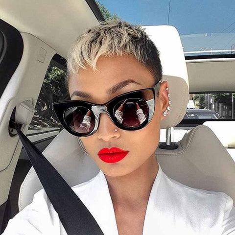 short brown ombre pixie cut hair styles for black women