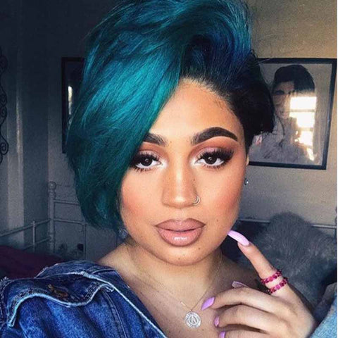 black blue pixie cut for black women
