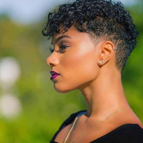 black curly pixie cut hair style for african american