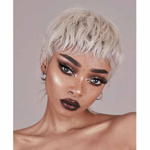 short white pixie cut for african ameircan