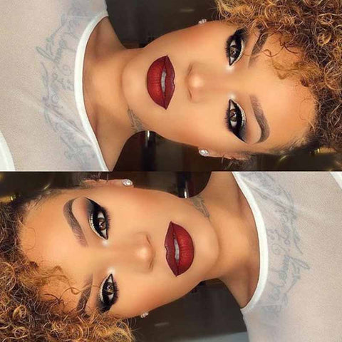 brown curly pixie cut lace wig for black women
