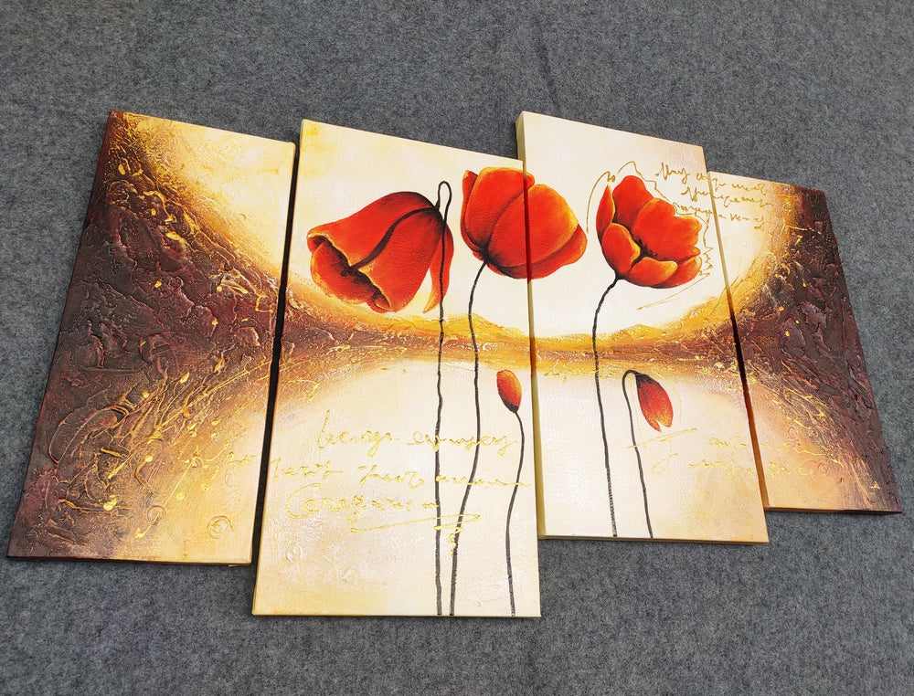 Flower Abstract Painting, Large Acrylic Painting, Abstract Painting, Bedroom Wall Art