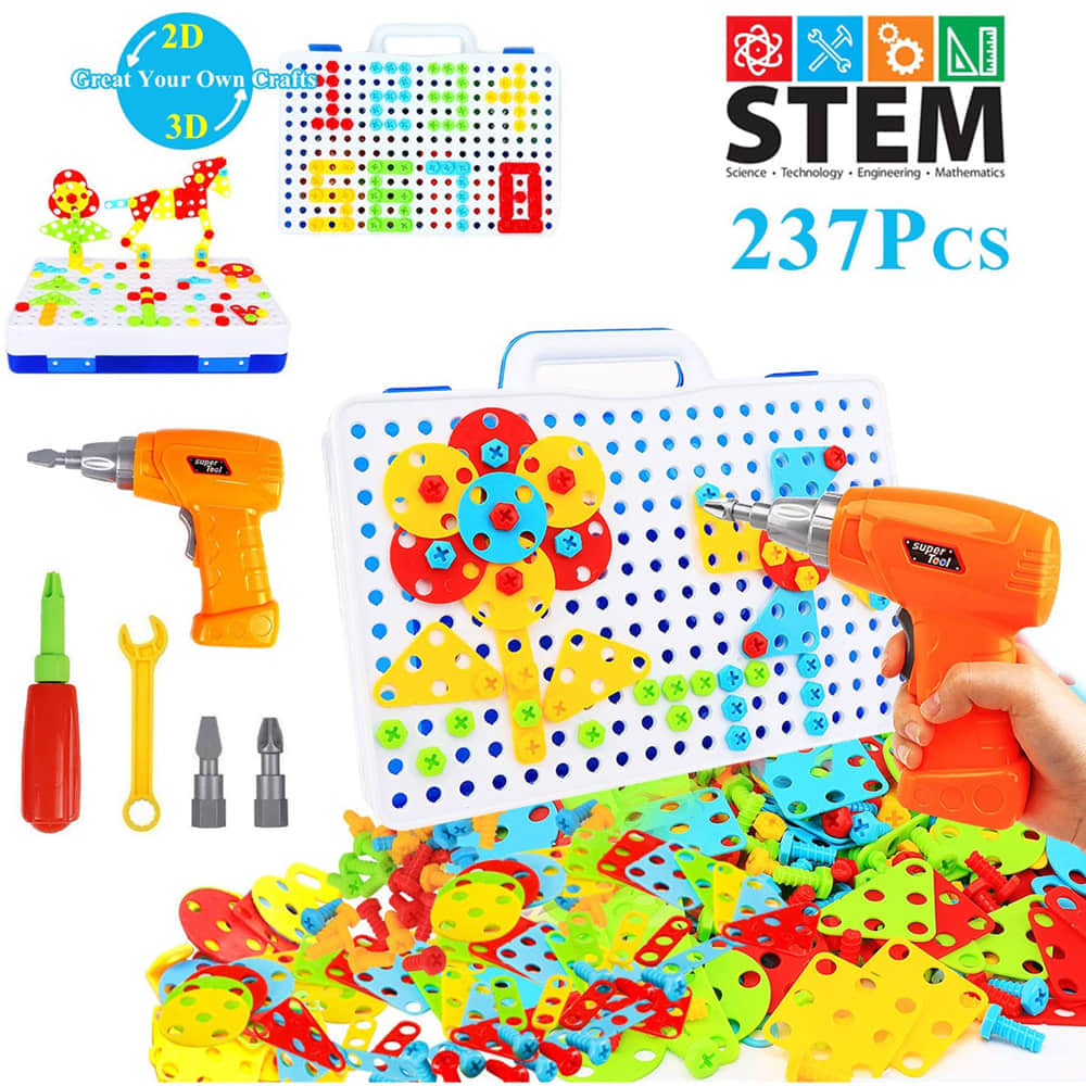 3D Engineering Building Blocks for Kids Age 3-10 Years Old