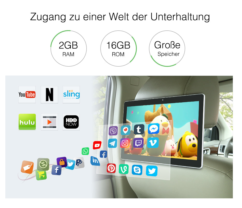 kopfstützen monitor bluetooth