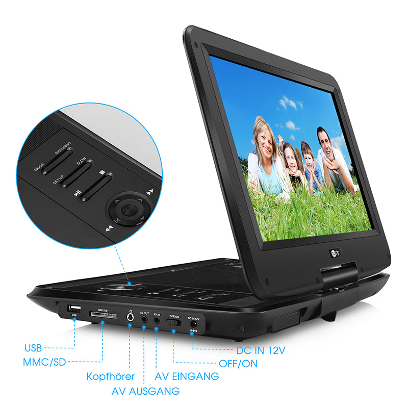 tragbarer dvd player kinder auto