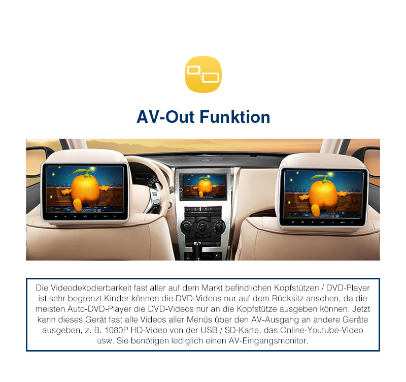 Pumpkin 2 Din Autoradio Android 9,0 Universal 7 Zoll Bildschirm Radio mit Navi Bluetooth, Unterstützt USB/SD Android Auto CarPlay DAB+ WIFI