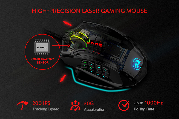 redragon open-box m908 gaming mouse