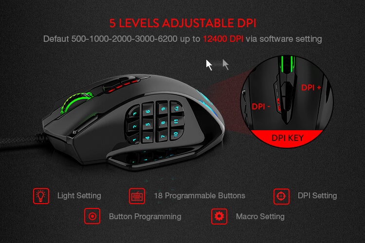 redragon m908 mmo gaming mouse