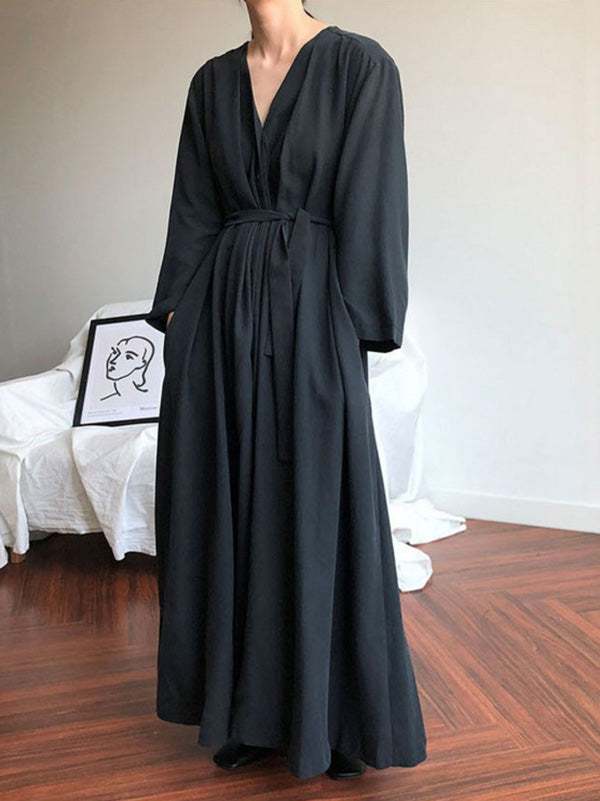 belted maxi dress
