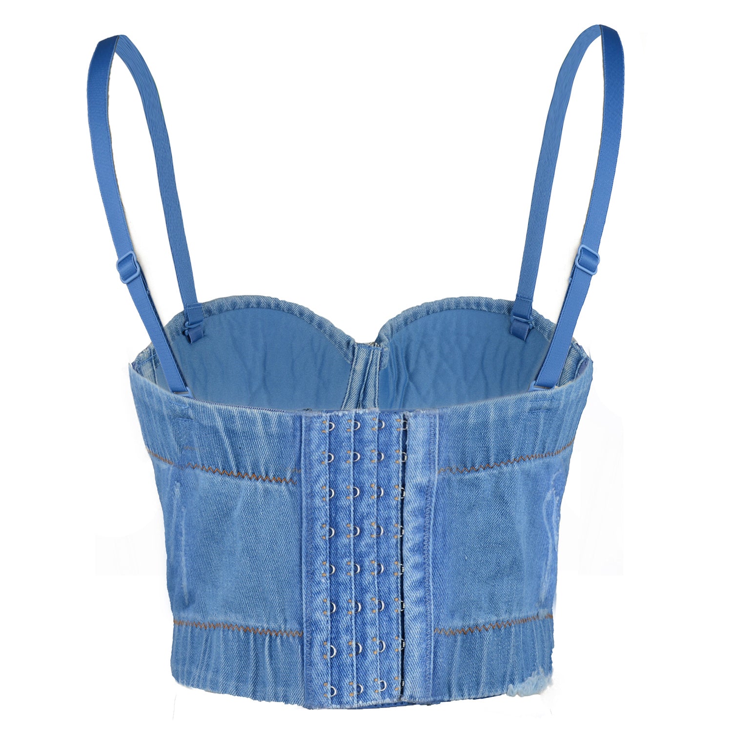 blue bustier crop top