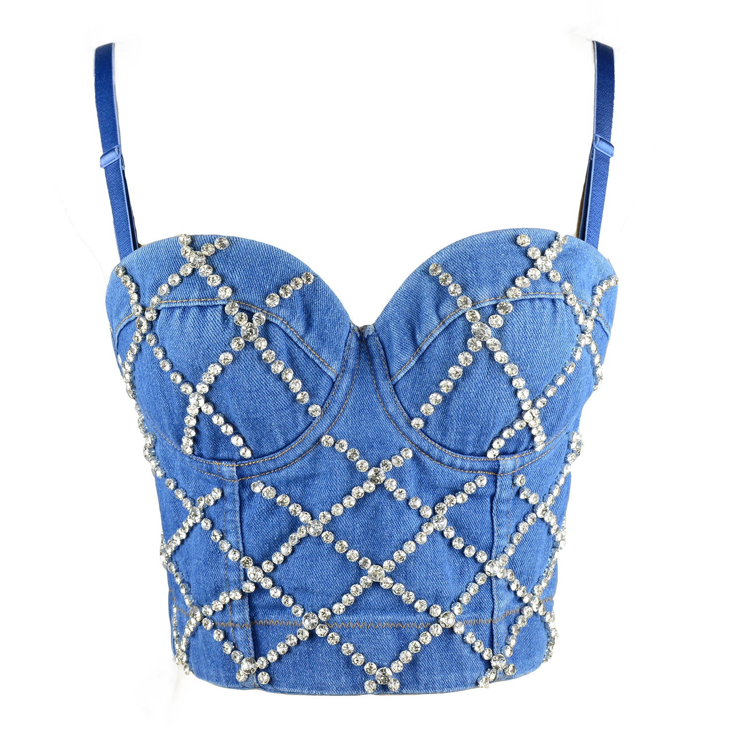 rhinestone bustier crop top