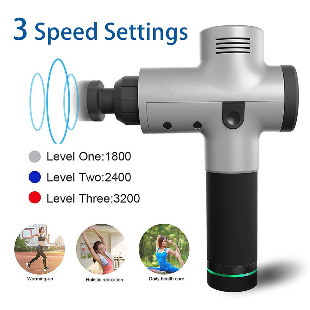 Muscle Massage Gun Sport Therapy Massager Body Relaxation Pain Relief Slimming Shaping Massager 4 Heads