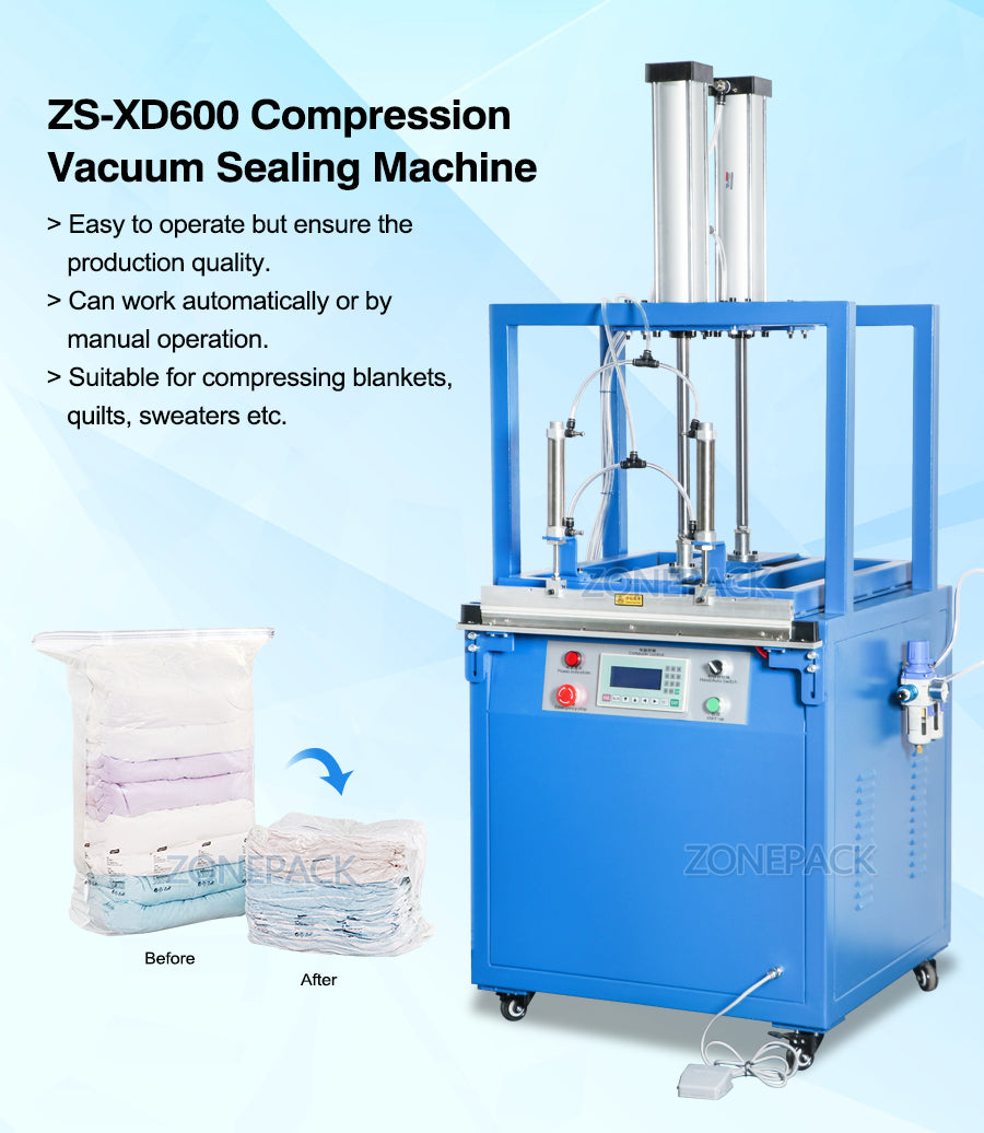 ZONEPACK ZS-XD600 Pouch Vacuum Heat Package Sealing Machine Manufacturers Semi Automatic Plastic Bags Packing Machine