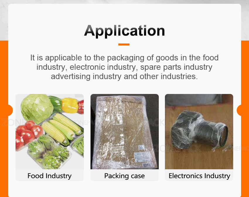 ZONEPACK Manual Stretch Film Wrapping Machine Dispenser Tools Pallet Packing Equipment Film Package Machinery