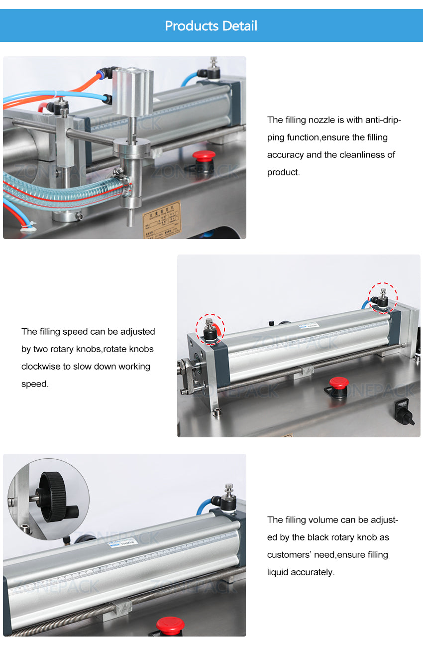 ZONEPACK Fully Pneumatic Disinfectant Sprays Alcohol Hand Sanitizer Gel Liquid Soap Bottle Dispenser Filling Machine