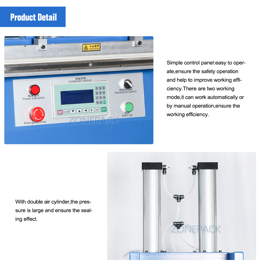 ZONEPACK ZS-XD600 Pouch Vacuum Heat Package Sealing Machine Manufacturers Semi Automatic Plastic Bags Packing Machine