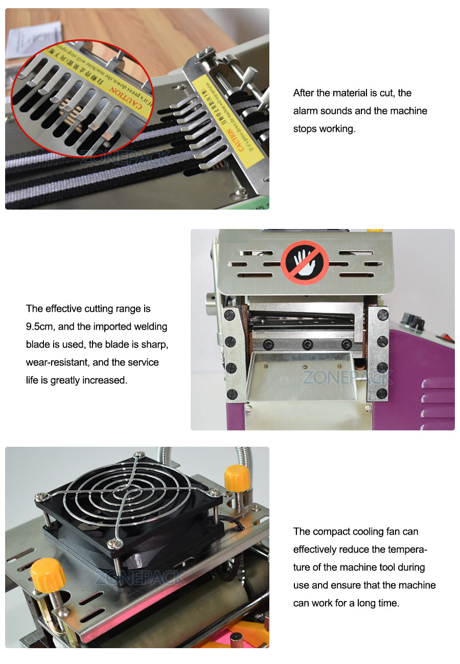 ZONEPACK Hot and cold Electrical automatic Mask rope cutting machine nose bridge ear belt rope Nylon Tapes cutting machine