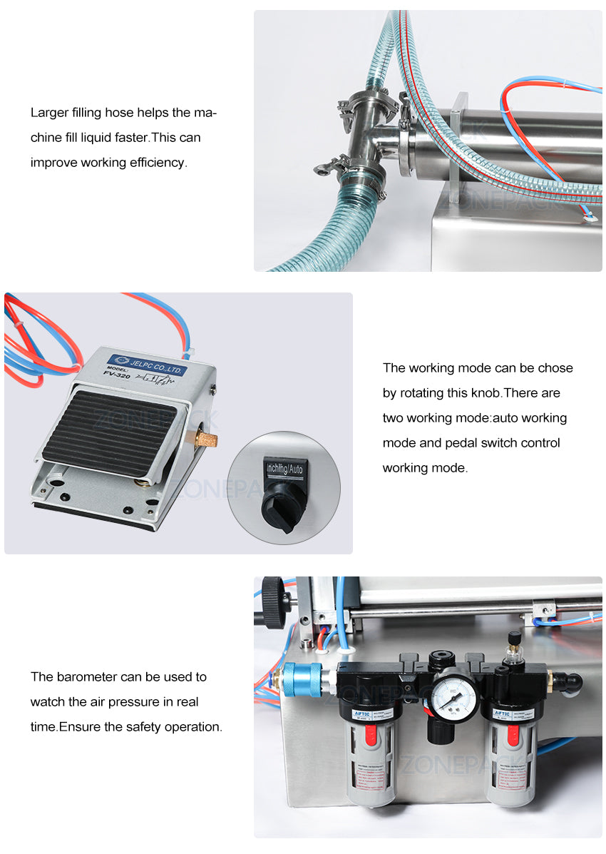 ZONEPACK Fully Pneumatic Disinfectant Sprays Alcohol Hand Sanitizer Gel Liquid Soap Bottle Dispenser Filling Machine