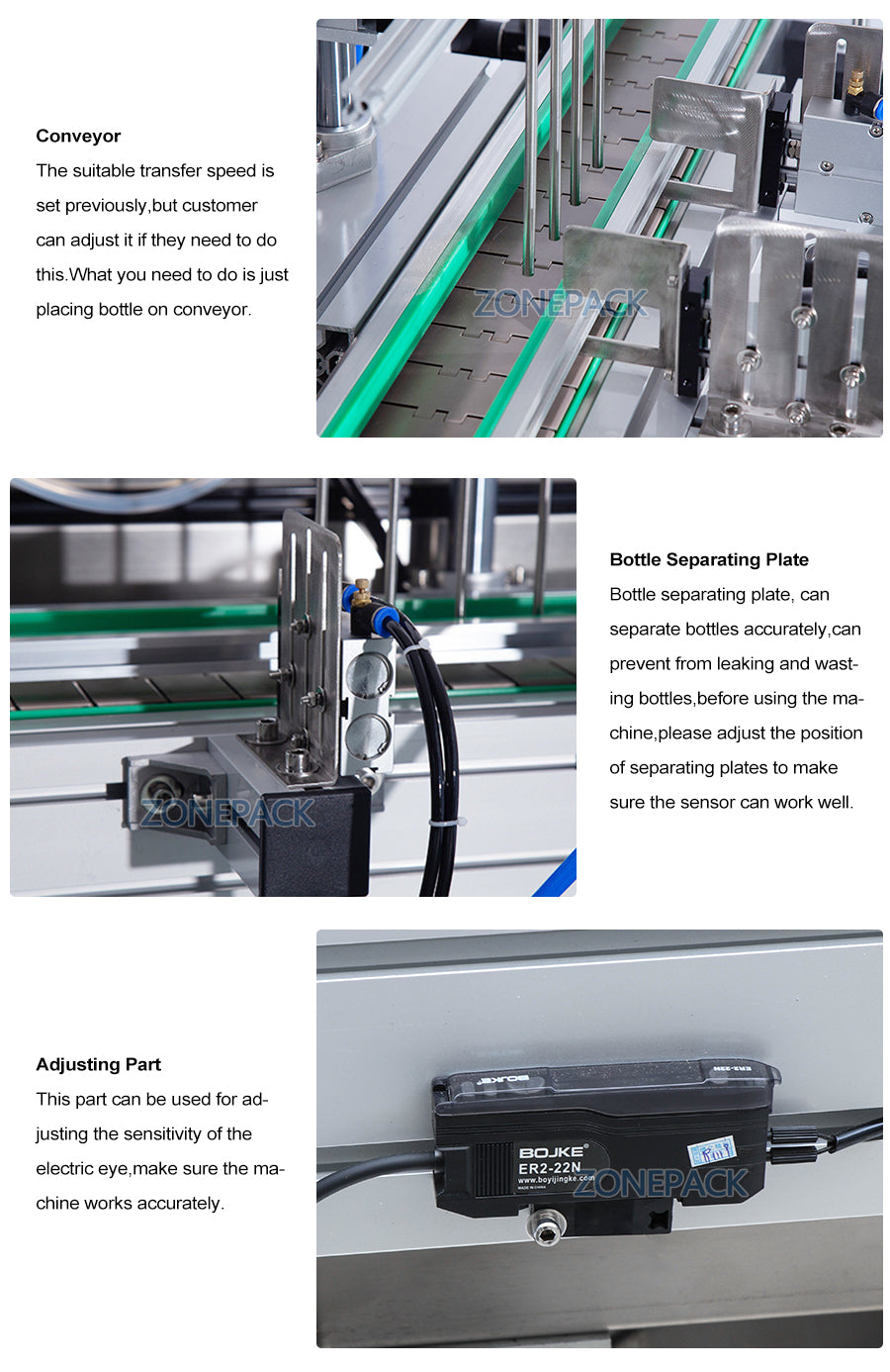 ZONEPACK Peristaltic Pump Filling Machine Aerosol Soda Beverage Wine Drink Perfume Bottle Water Automatic Packing Making Machines