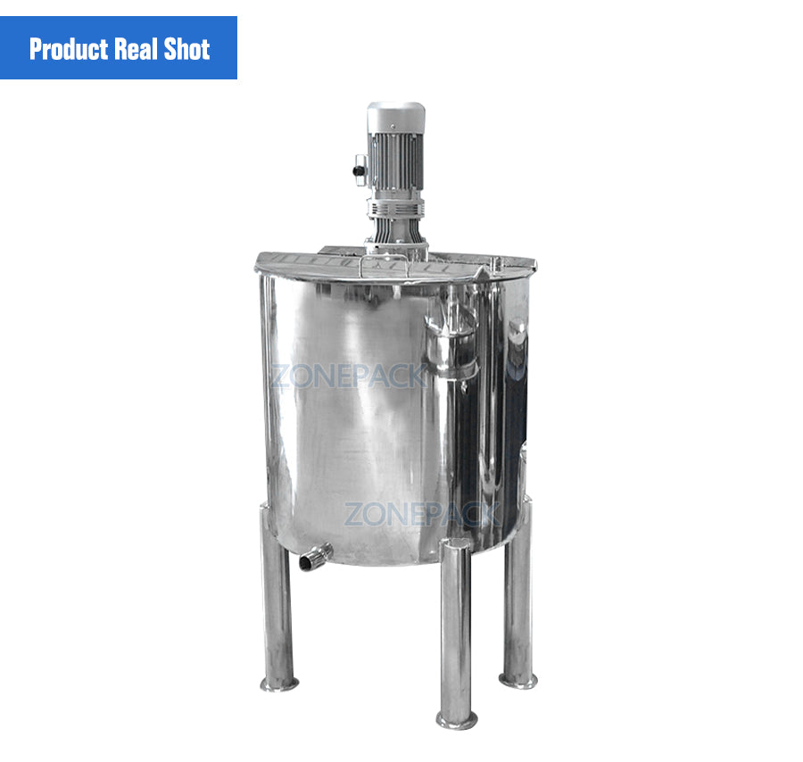 ZONESUN 100L 200L 300L 500L Sanitary Stainless Steel Vertical Cosmetic Liquid Chemical Mixing Equipment Tank