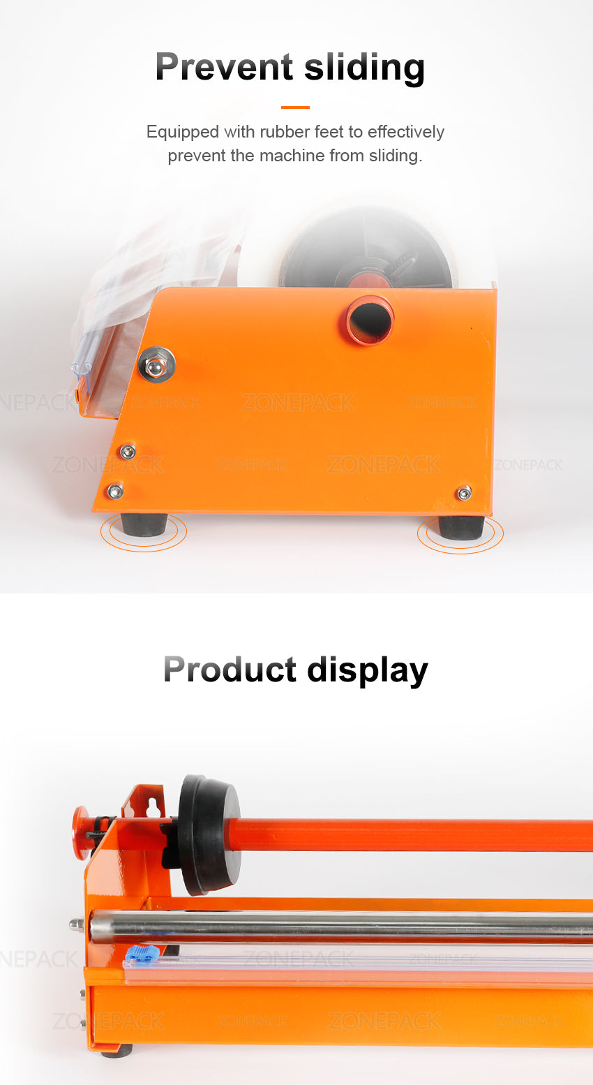 ZONEPACK Manual Stretch Film Wrapping Machine Dispenser Tools Pallet Packing Equipment Film Package Machinery