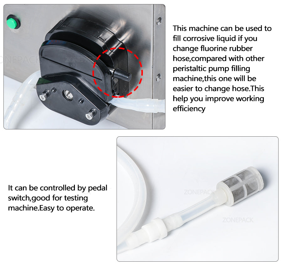 ZONEPACK ZS-YT80 Semi Automatic Small Perfume Oil Bottles Liquid Filling Machinery For Olive Oil Water