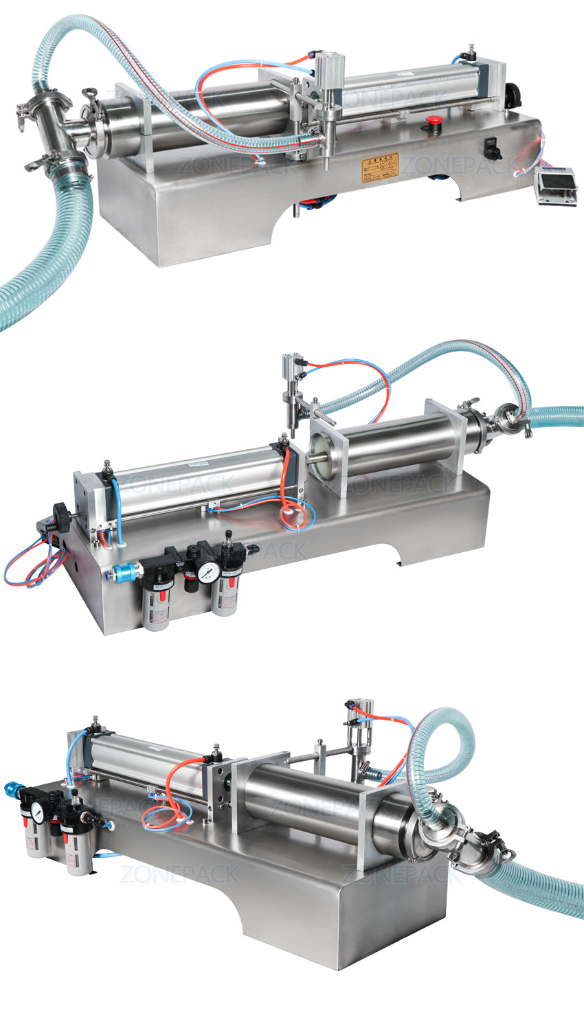 ZONEPACK Fully Pneumatic Disinfectant Sprays Alcohol Hand Sanitizer Gel Liquid Soap Bottle Dispenser Filling Machine