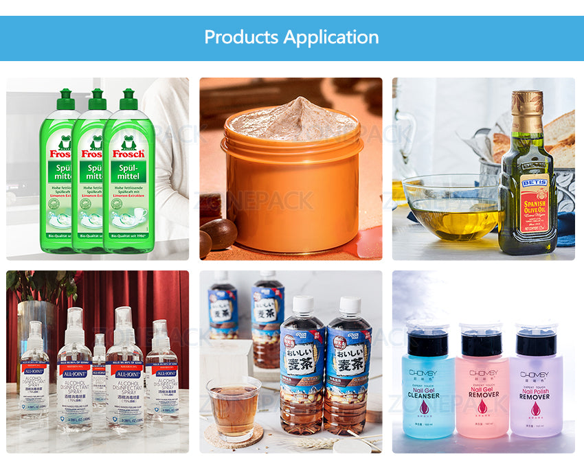 ZONEPACK Fully Pneumatic Disinfectant Sprays Alcohol Hand Sanitizer Clean Gel Liquid Soap Bottle Dispenser Filling Machine