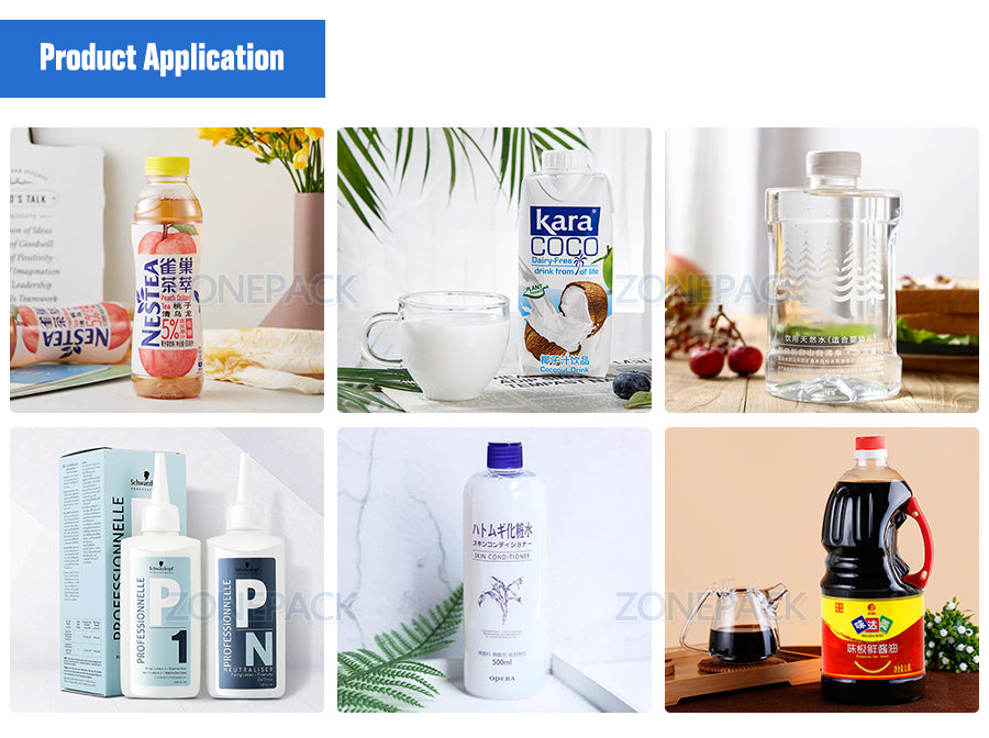 ZONEPACK 4 Heads Pneumatic Auto Filling Machine Horizontal Essential Oil water Perfume filler Food Beverage Machinery 4 Nozzles