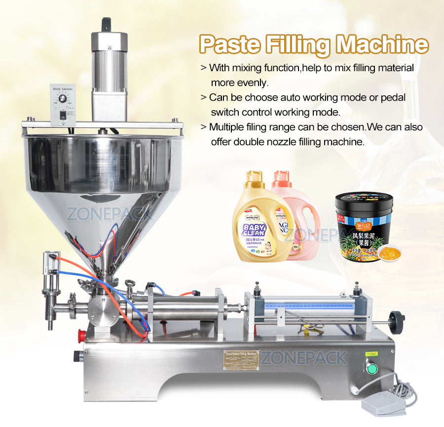 ZONESUN Mixing Filler Very Viscous Material Bottle Filler Liquids Water Dosing Filling Machine