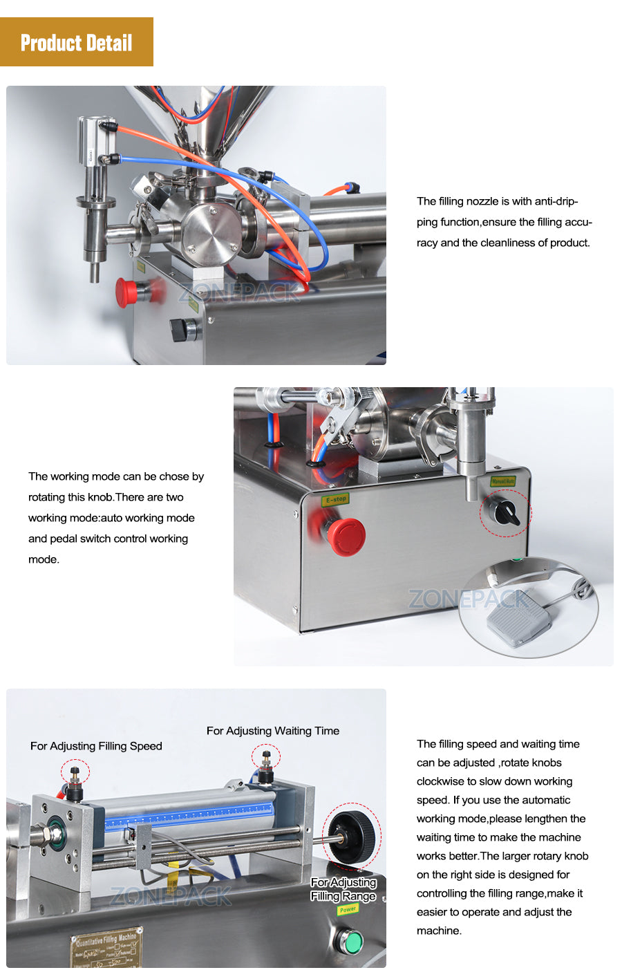 ZONESUN Mixing Filler Very Viscous Material Bottle Filler Liquids Water Dosing Filling Machine