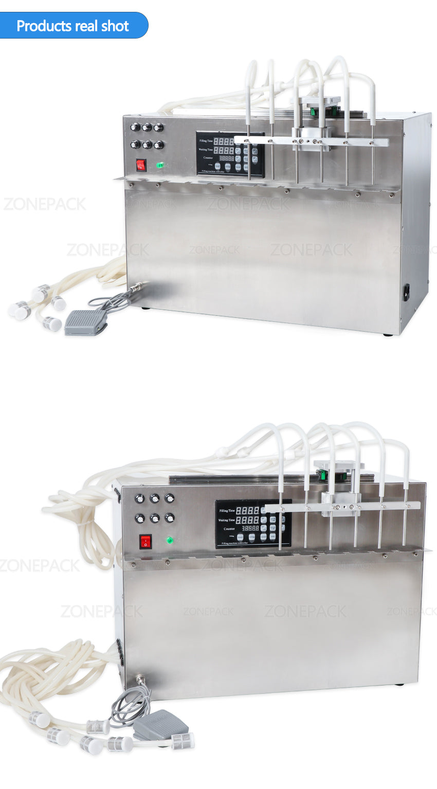 ZONESUN 6 Heads Self-priming Bag Liquid Filling Machine ZS-DPSP6