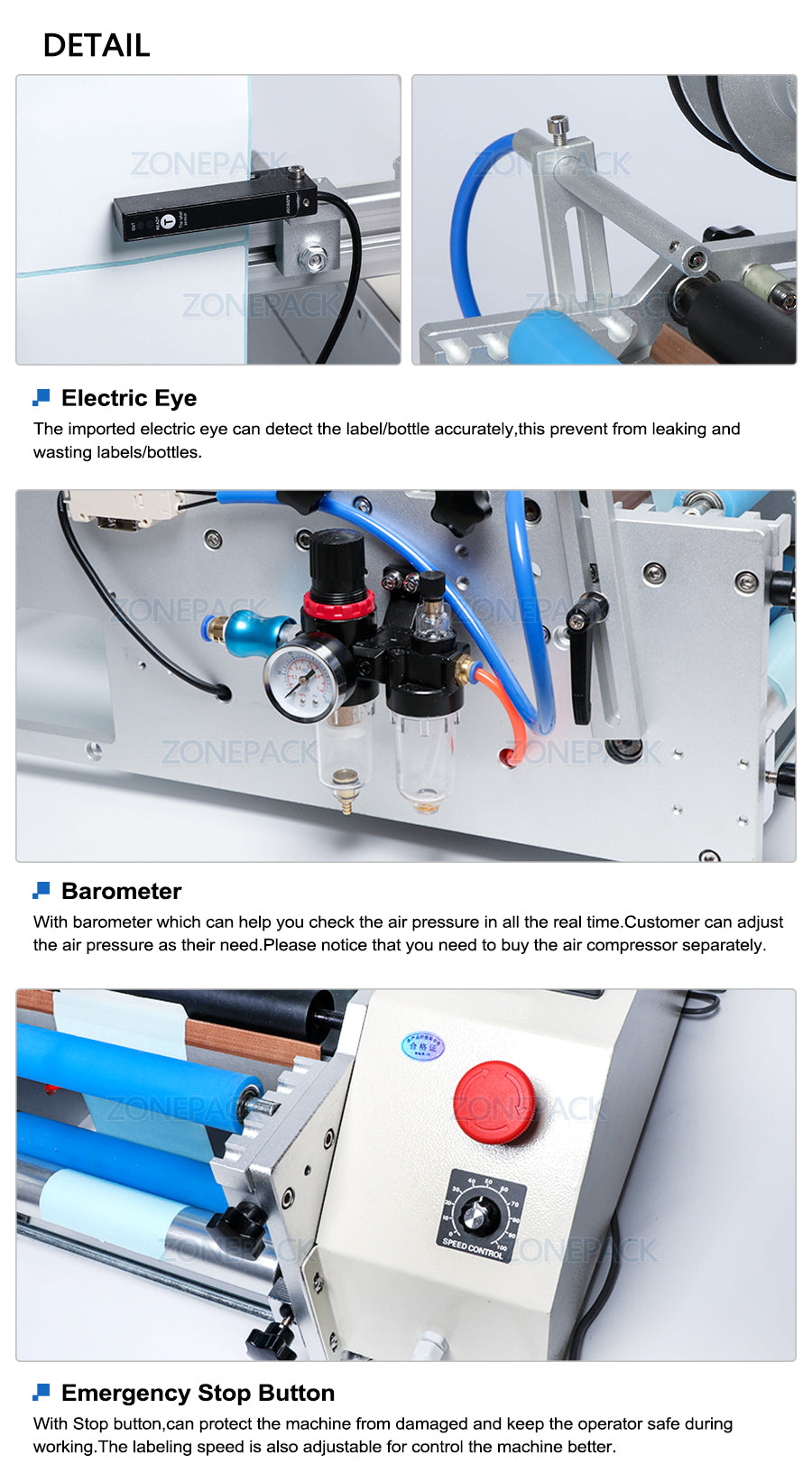 ZONESUN XL-T801 Semi-automatic  Round Bottle Labeling Machine