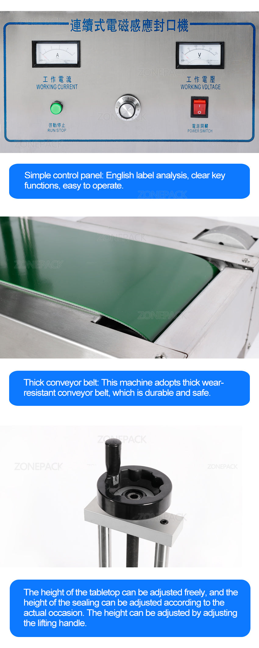 ZS-FK2100 Vertical Sealing Machine Electromagnetic Continuous Induction Aluminum Foil Sealing Machine Induction Automatic Sealer