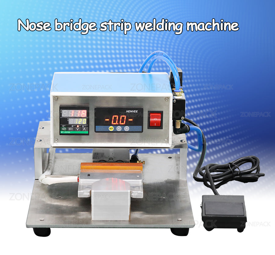 ZONEPACK N95 Mask Nose Bridge Line Bonding Machine Semi-automatic Hot Melt Aluminum Strip Welding Machine Mask Making Machine