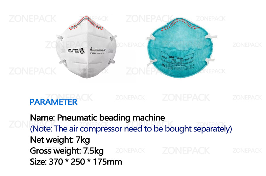 ZONEPACK N95 Mask Nose Bridge Line Bonding Machine Semi-automatic Hot Melt Aluminum Strip Welding Machine Mask Making Machine